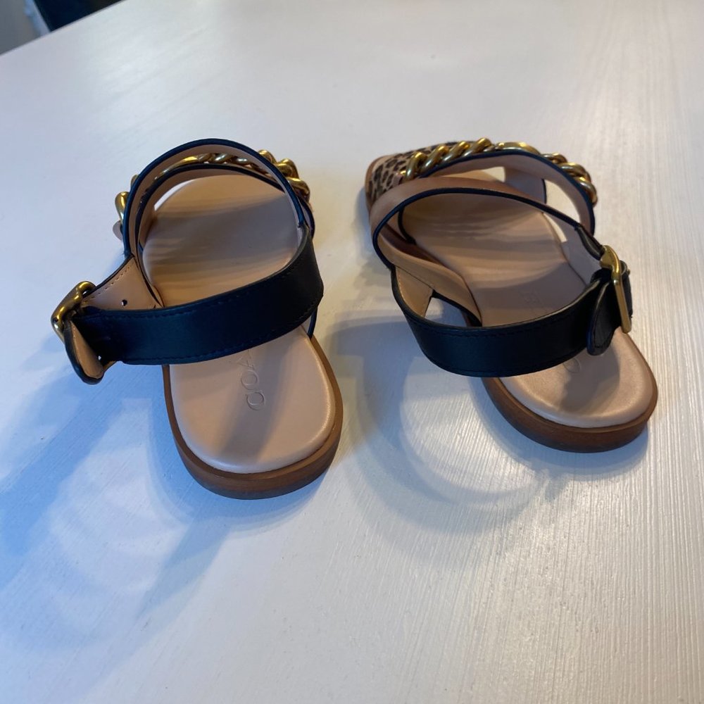 Coach Heather Leopard Print Calf Hair Leather Sandals G4777 US Size 5 B EU 35.5 - Picture 8 of 13